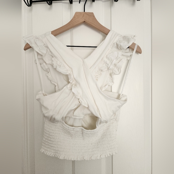 Anthropologie Pleated Ruffle Halter Top - Picture 6 of 8